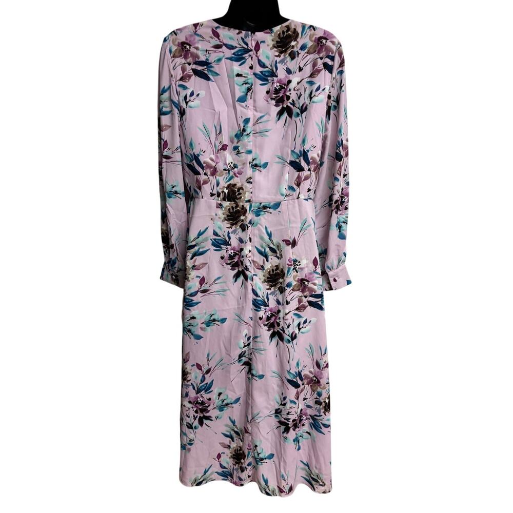 Nannette Lepore Women Dress 8 Fit Flare Midi Long Sleeve Sugar Plum Lined New - Picture 5 of 9